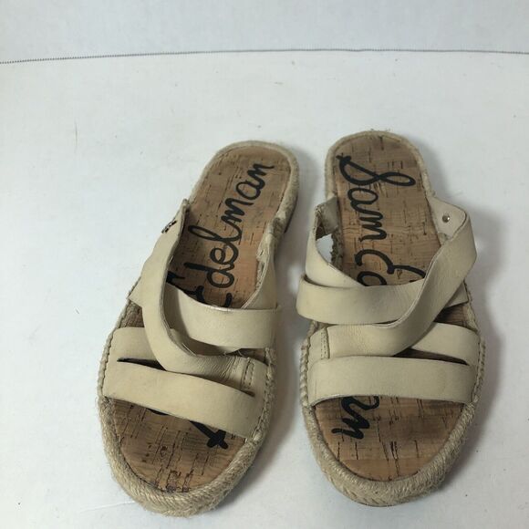 Sam‎ Edelman Flat Sandals Womens Size 5 Averie Espadrille Leather Tan Straps C2 - Picture 3 of 11